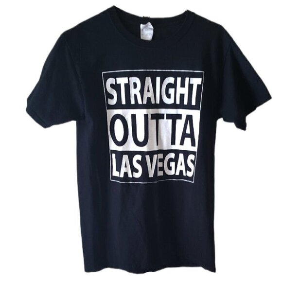 Straight Outta Las Vegas Black Short Sleeve Unisex T-Shirt - Picture 1 of 3